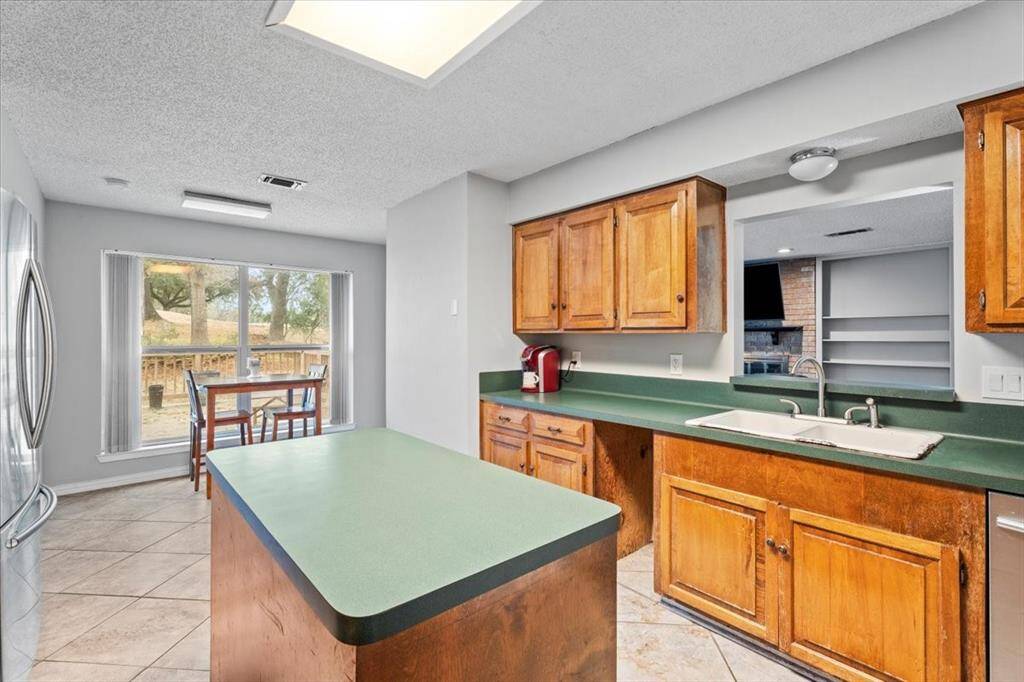 Open kitchen with breakfast area and open to the living room.