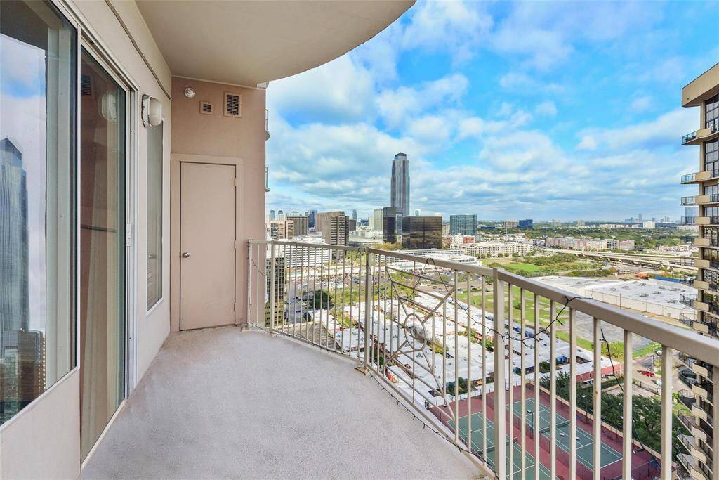 The door off the balcony provides additional storage.