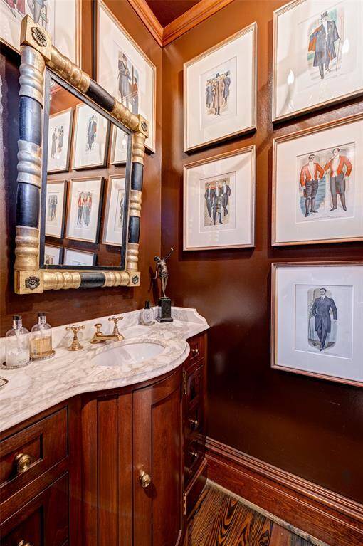 Half bath downstairs for guests.