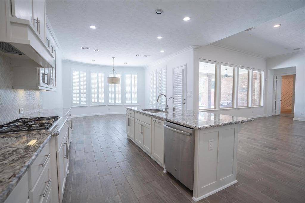 Kitchen open to breakfast and living room