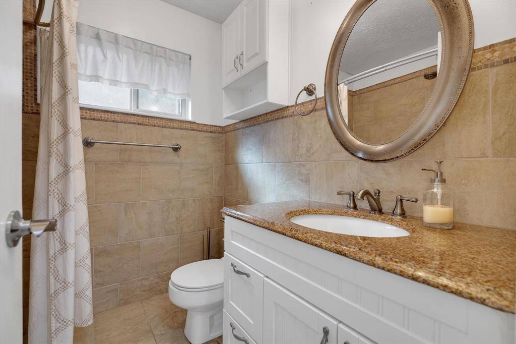 Secondary bath has also been remodeled.