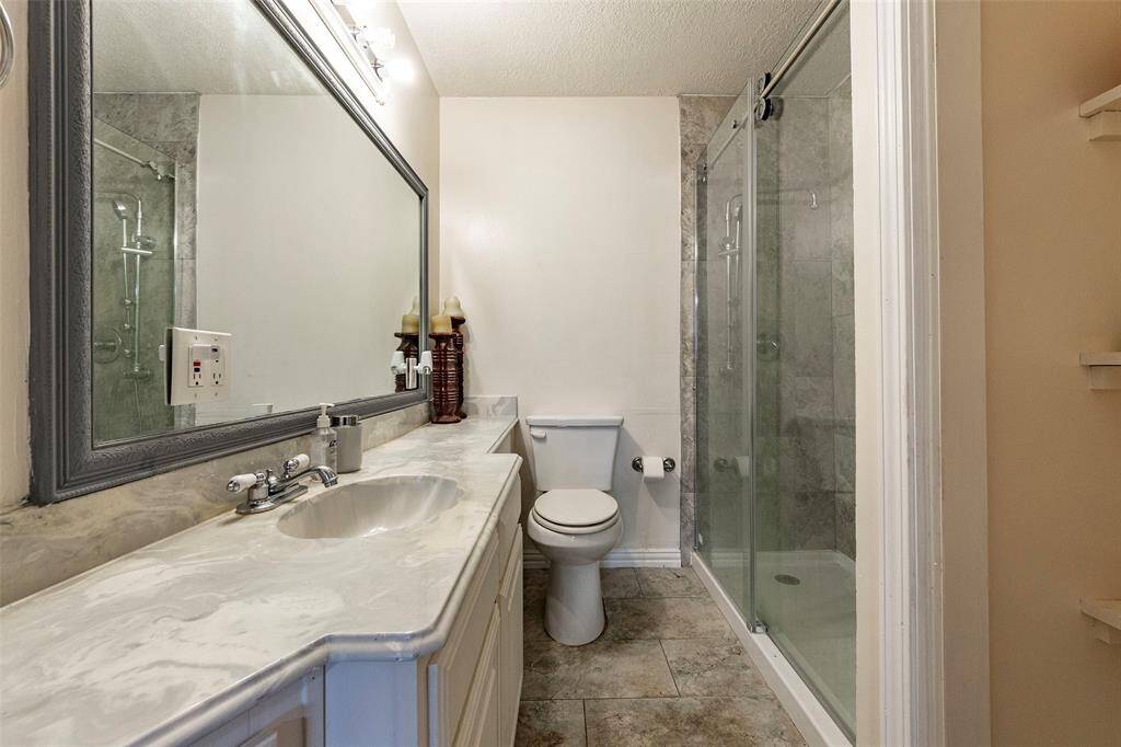 ...and a full bathroom with great counter space and storage.