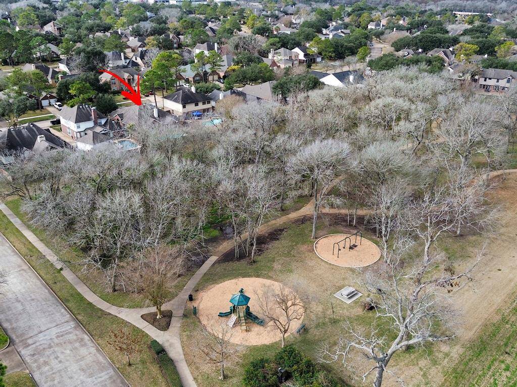 View of green belt and park directly behind home!