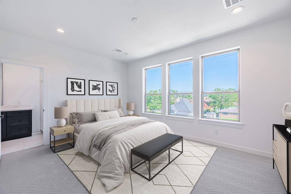 Primary bedroom virtually staged
