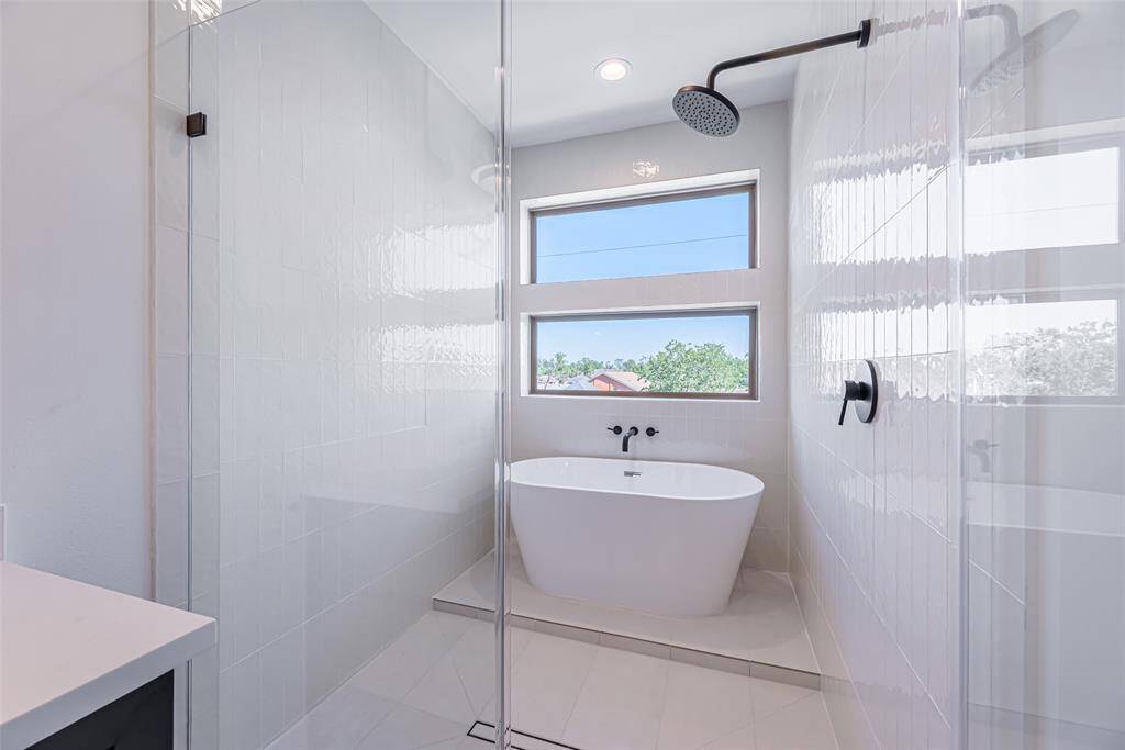 Primary bathroom with seperate shower and soaking tub