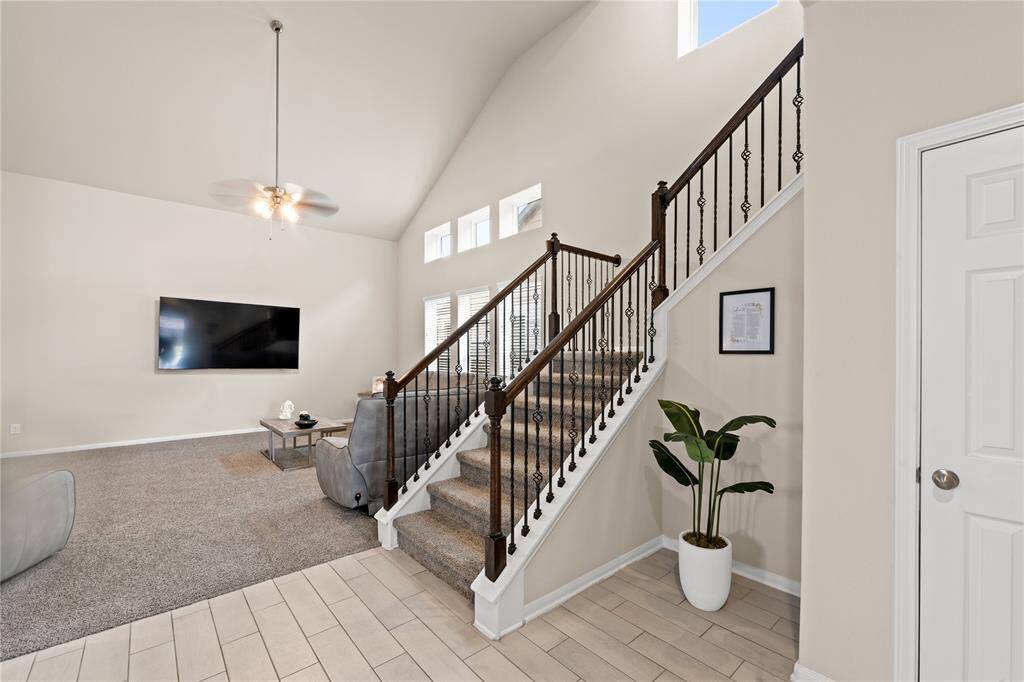 Living area and stairs