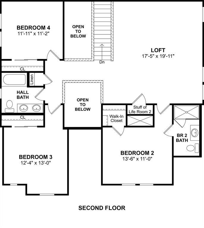 The Tuscaloosa floor plan by K. Hovnanian Homes. 2nd floor shown. *Prices, plans, dimensions, features, specifications, materials, and availability of homes or communities are subject to change without notice or obligation.