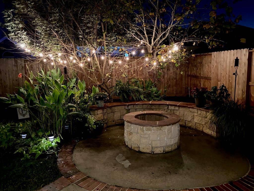 Spend cozy nights by the fire outside with family.