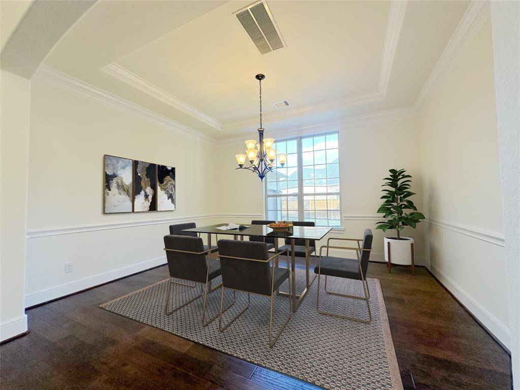 Formal dining room staged
