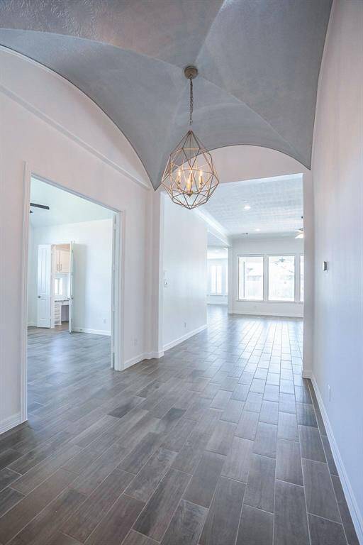Stunning foyer design with groin-arched ceilings