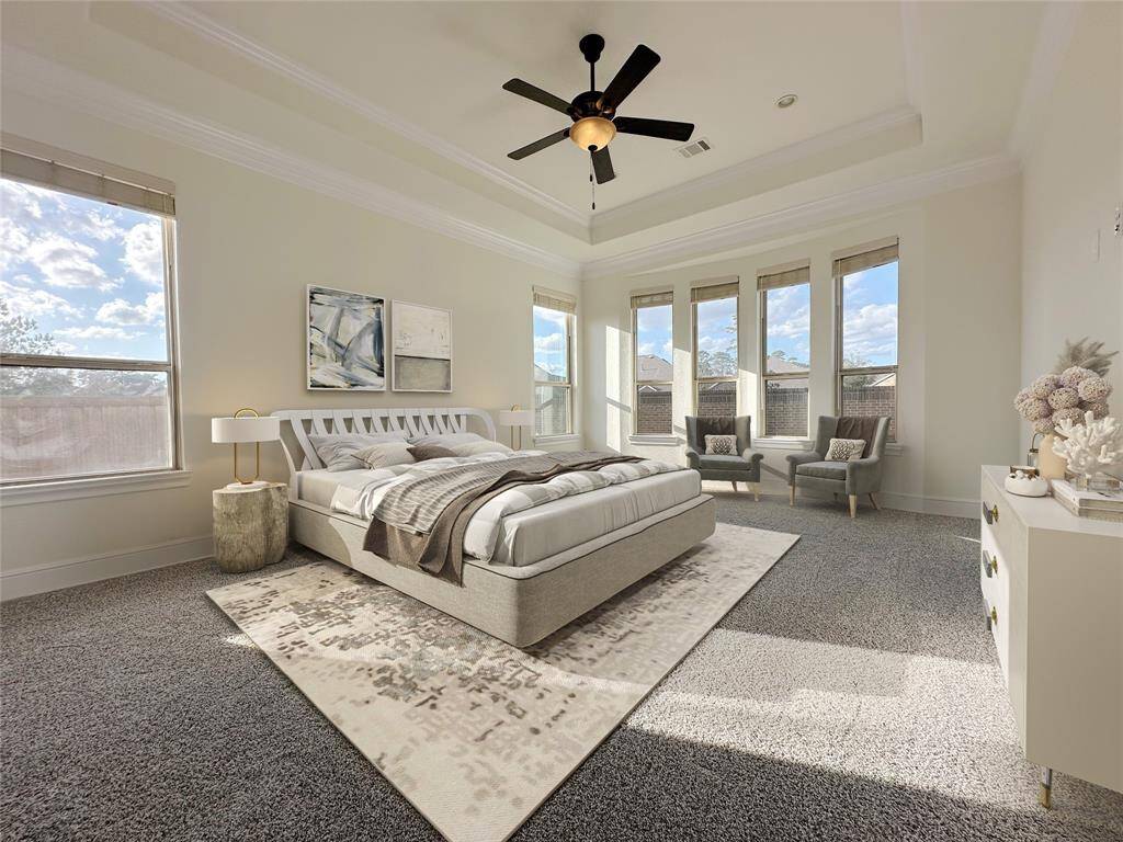 Primary bedroom virtually staged