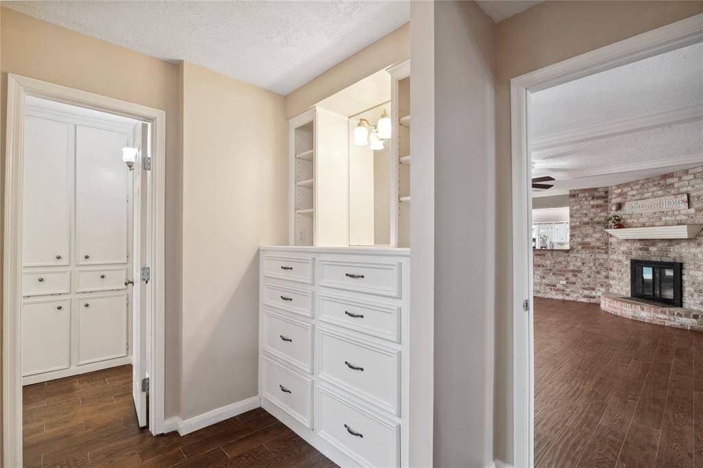 Master bedroom is just off the family room.