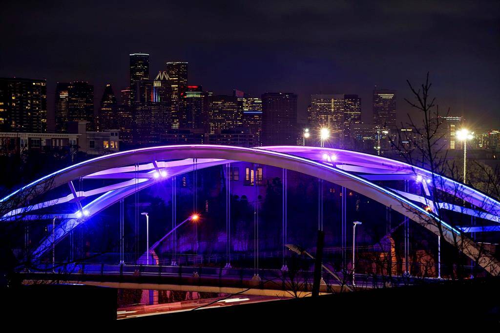 When lighted our bridges make a dramatic entrance into Richwood Place.