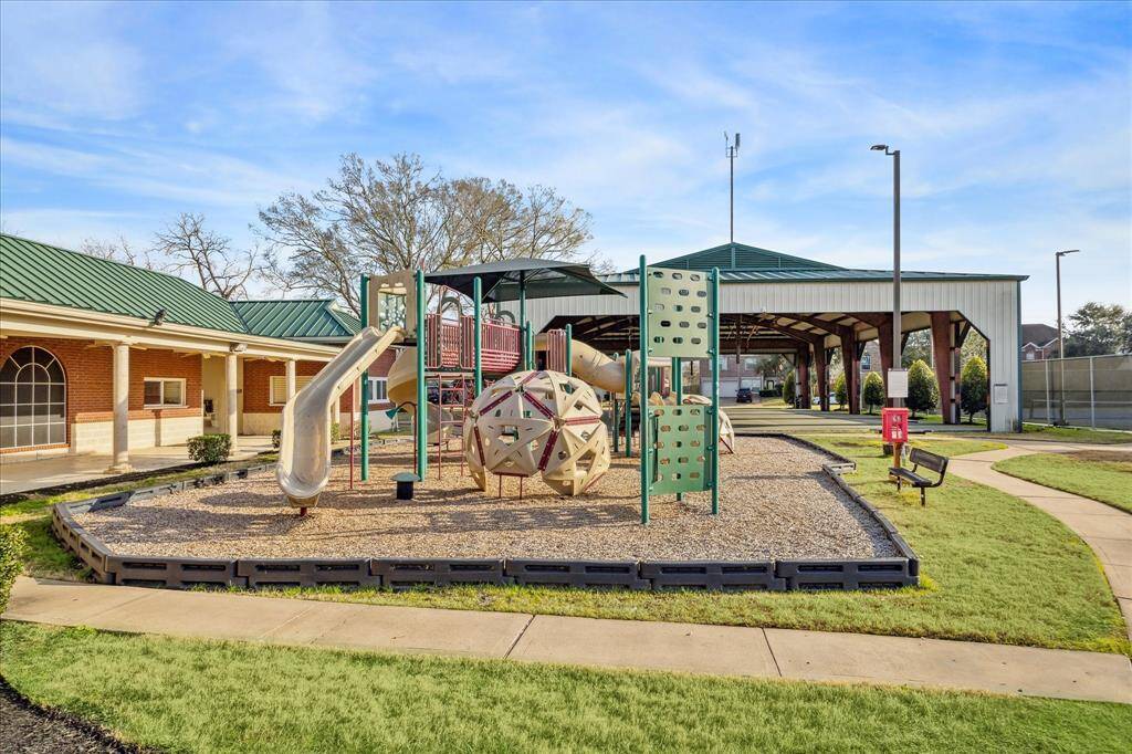 One of several parks in the community with a covered pavilion.