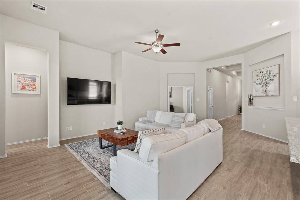 The main living space connects to all areas of the house with ease