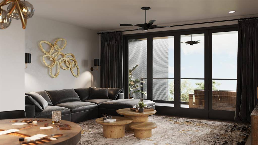 Rendering of the family room.