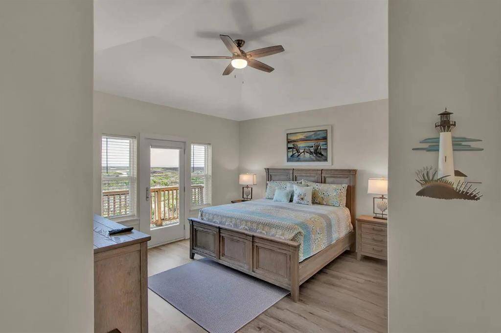 Primary bedroom with ensuite and deck