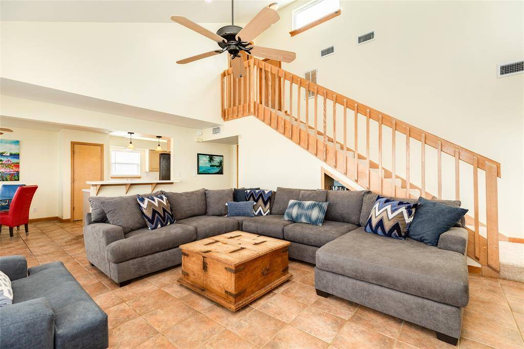 Living, dining and kitchen have been recently painted