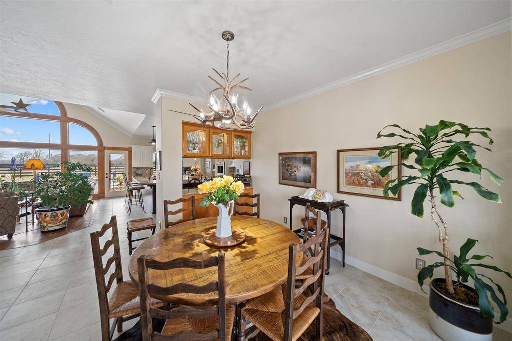 Just off the kitchen and living room is a spacious dining room!