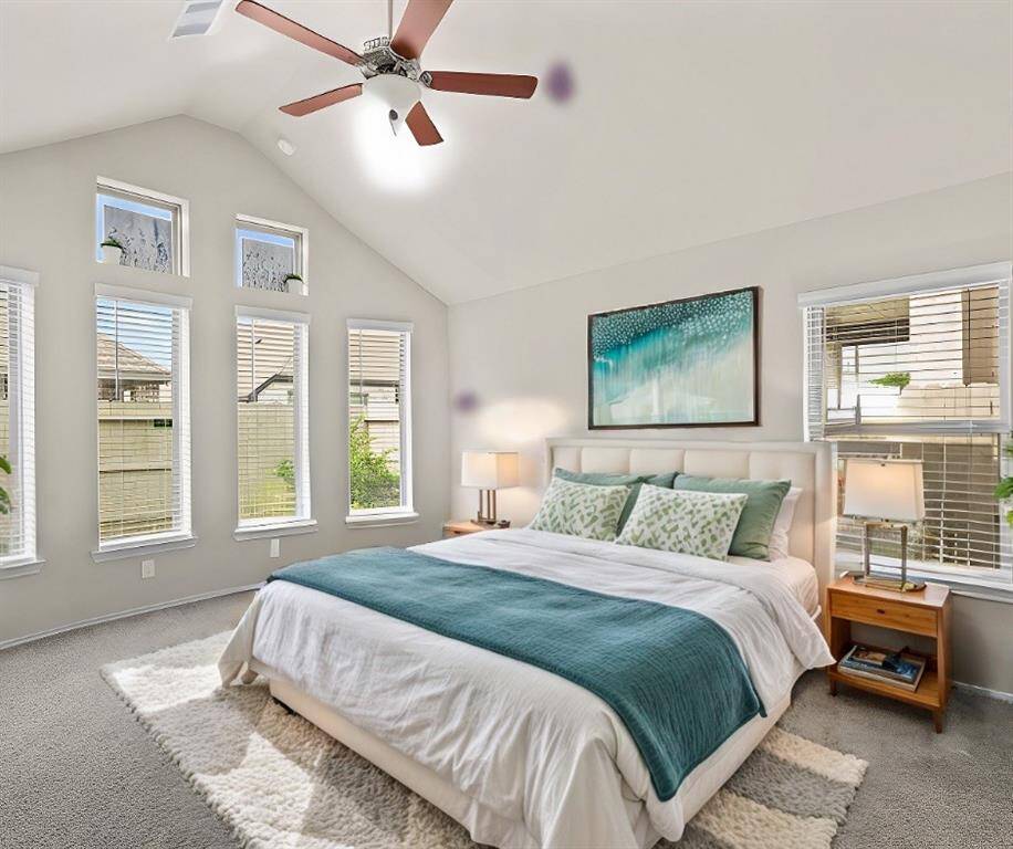 Virtually Staged: 16x13 - Master bedroom brings in tons of natural light!