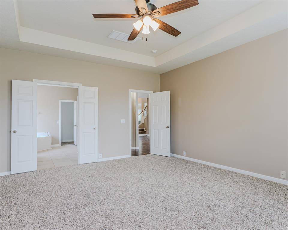 Primary bedroom and bath