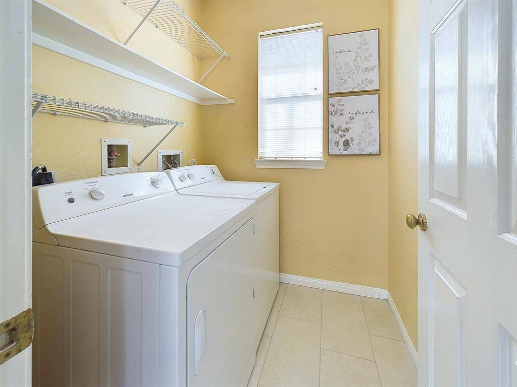 Laundry room located right off the kitchen.
