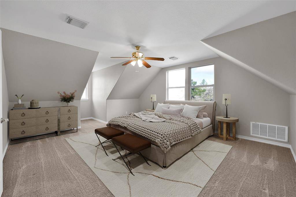 Primary bedroom 2nd floor - Virtual staging rendering
