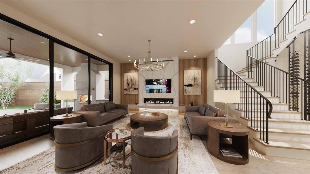 Rendering of the media/den.