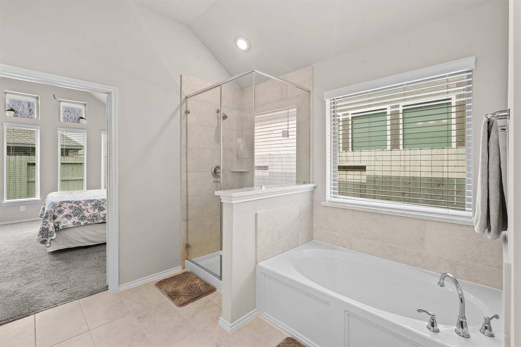 Large garden tub makes for perfect nights to soak in after a long night or little ones to bathe