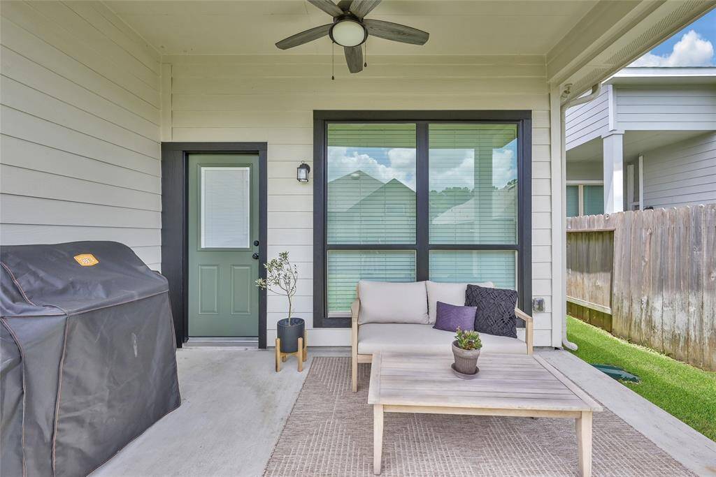 Relax under the covered backpatio. The perfect spot for relaxing and enjoying the sunshine.