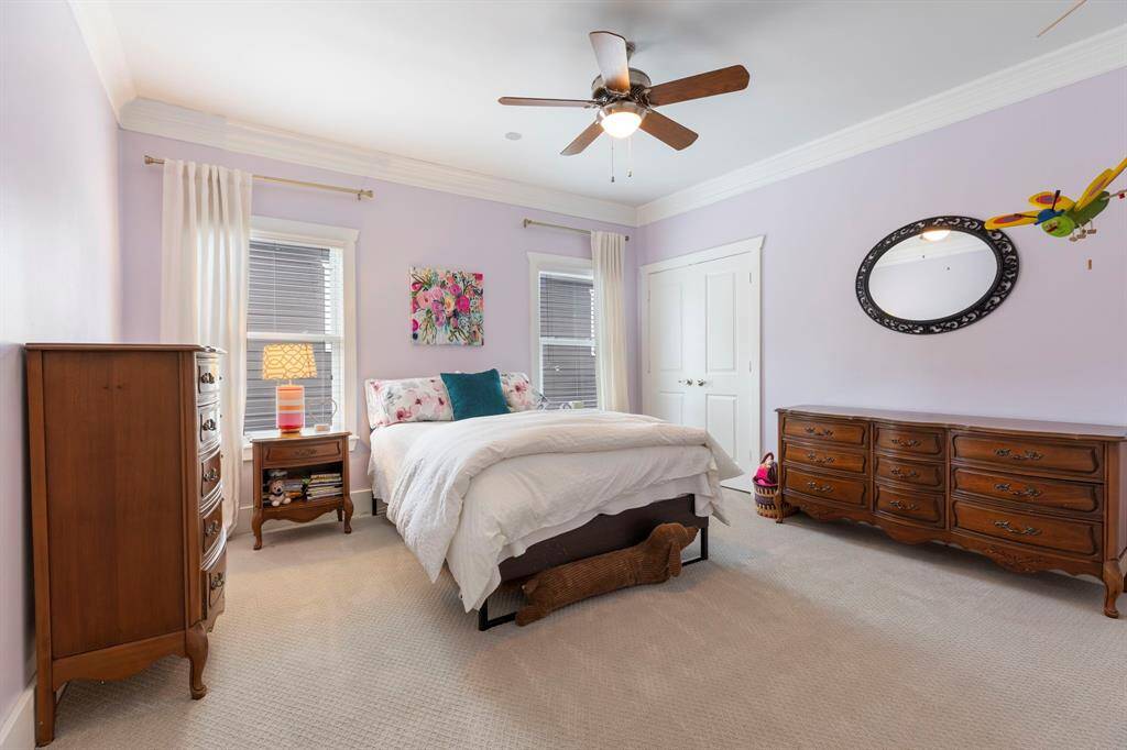 One of two large secondary bedrooms upstairs.