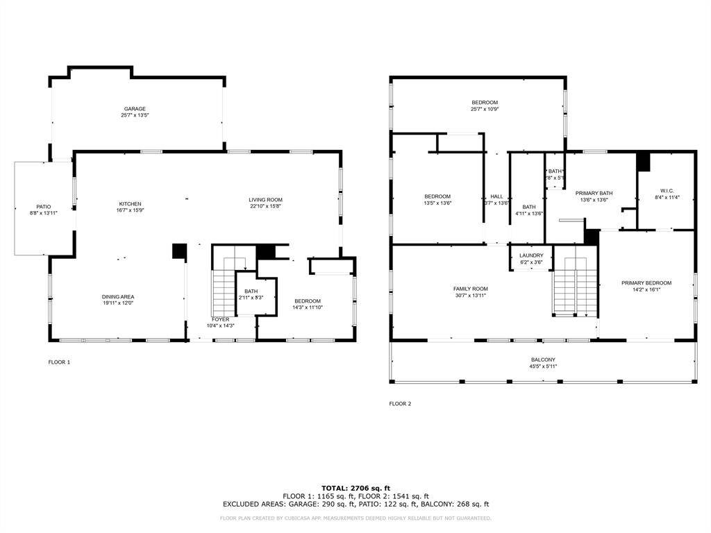 Floor plan of both levels.
