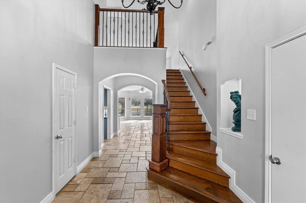 Foyer with high ceilings.