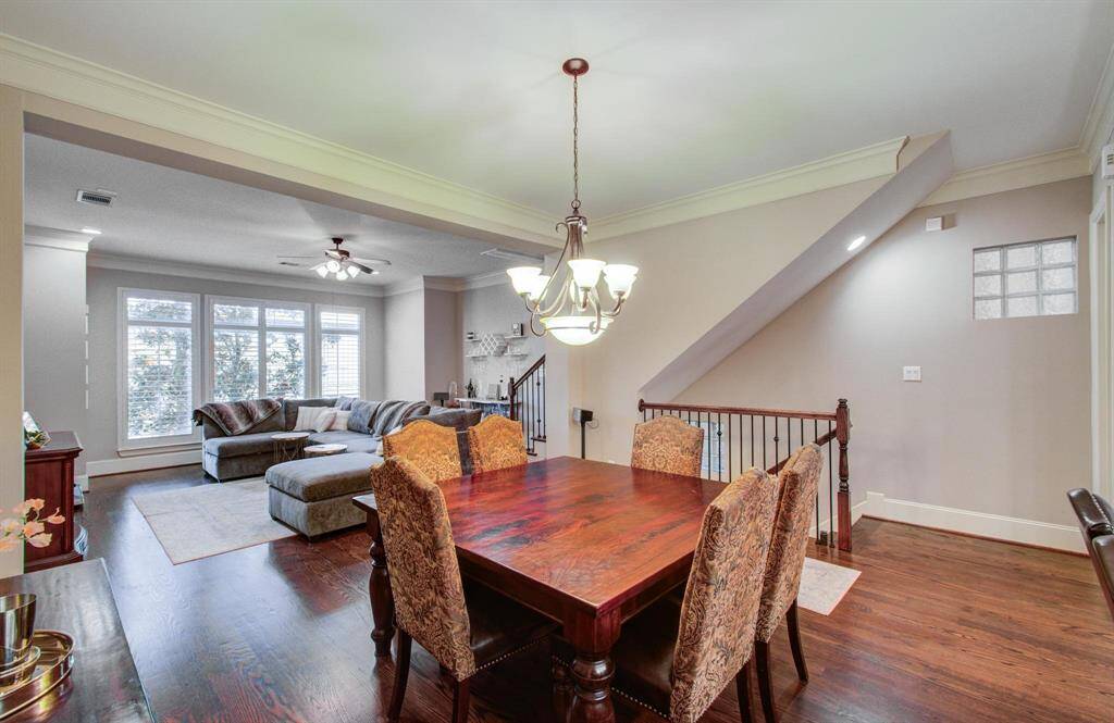 Open concept living and dining area