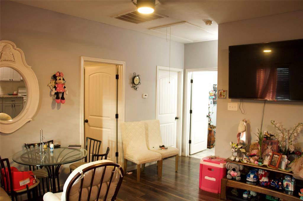 View of living room area looking into hallway
