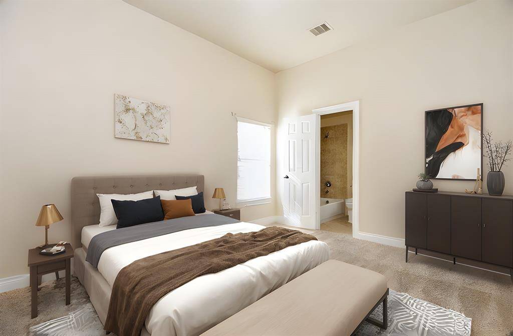Guest bedroom virtually staged by AI!