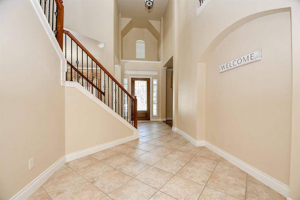 Very high ceilings at the grand entrance of the home!