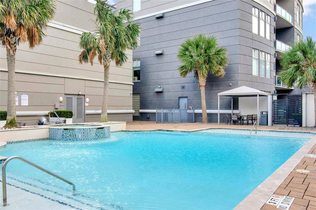 Another amenity is the pool with a cabana and hot tub!