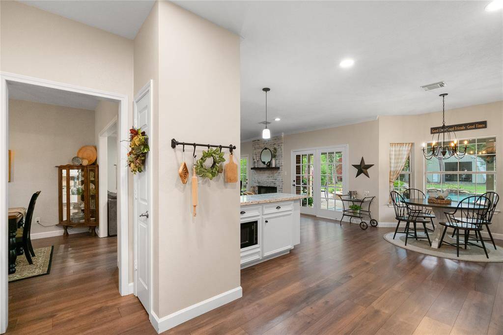 kitchen open to living room