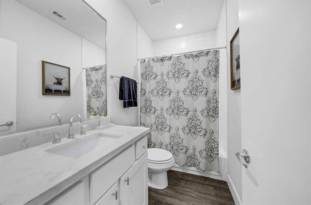 Full bath for downstairs living.