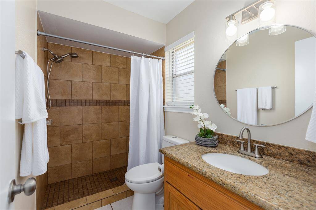 Luxurious master bath with a spacious walk-in shower.