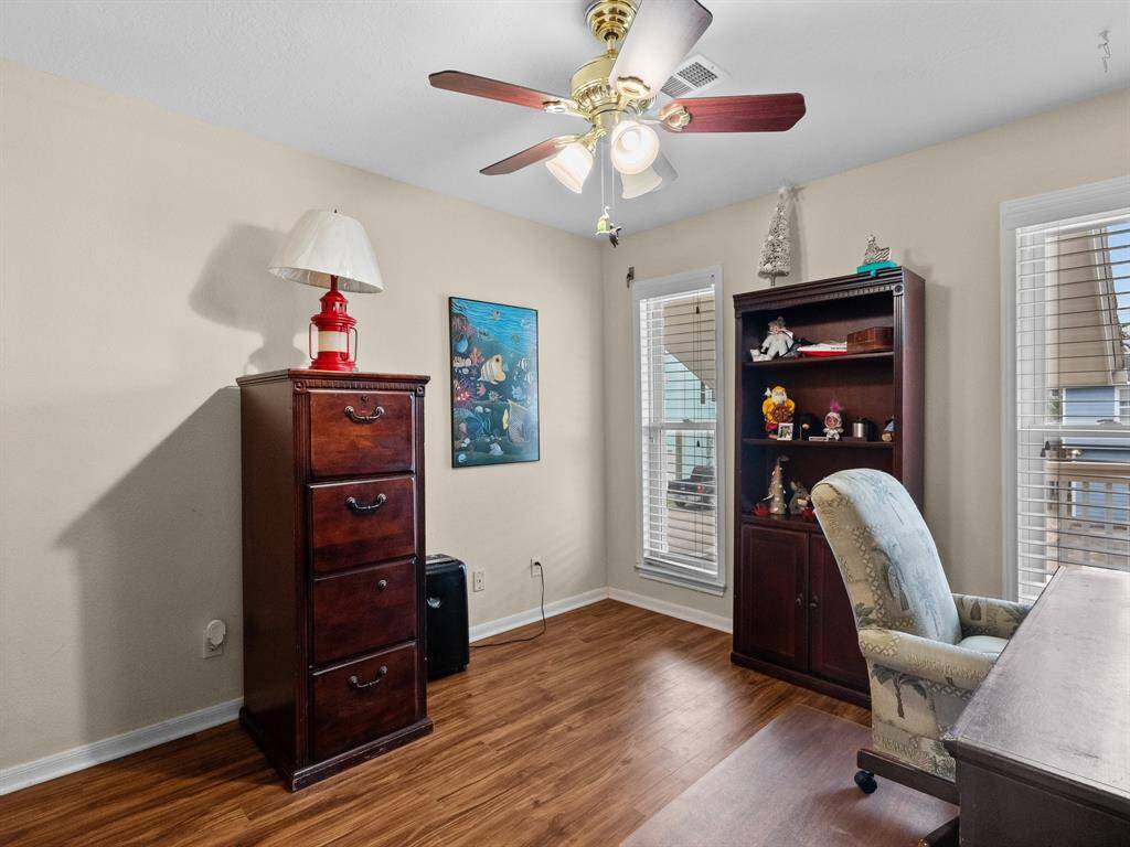 Third bedroom is being used as an office.