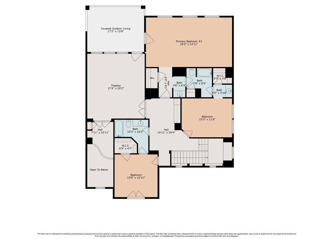 Second floor example floor plan (for marketing purposes only)