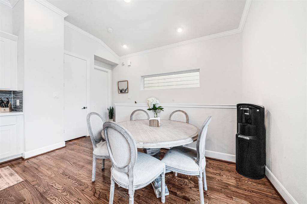 Dining area with easy access to kitchen and living areas