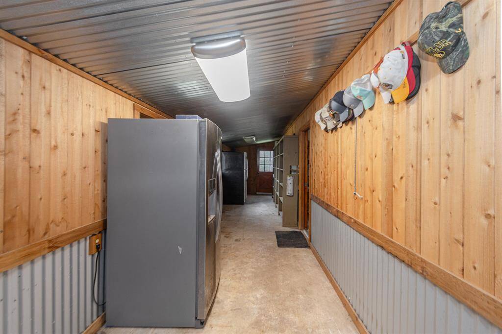 Storage hallways leads to garage