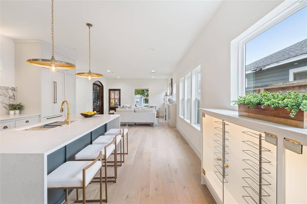 Custom built in wine storage right off the kitchen!