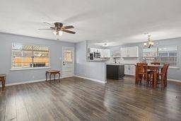 view of the family/Den open to the kitchen.