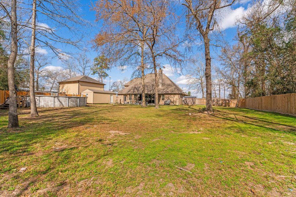 Large fenced backyard