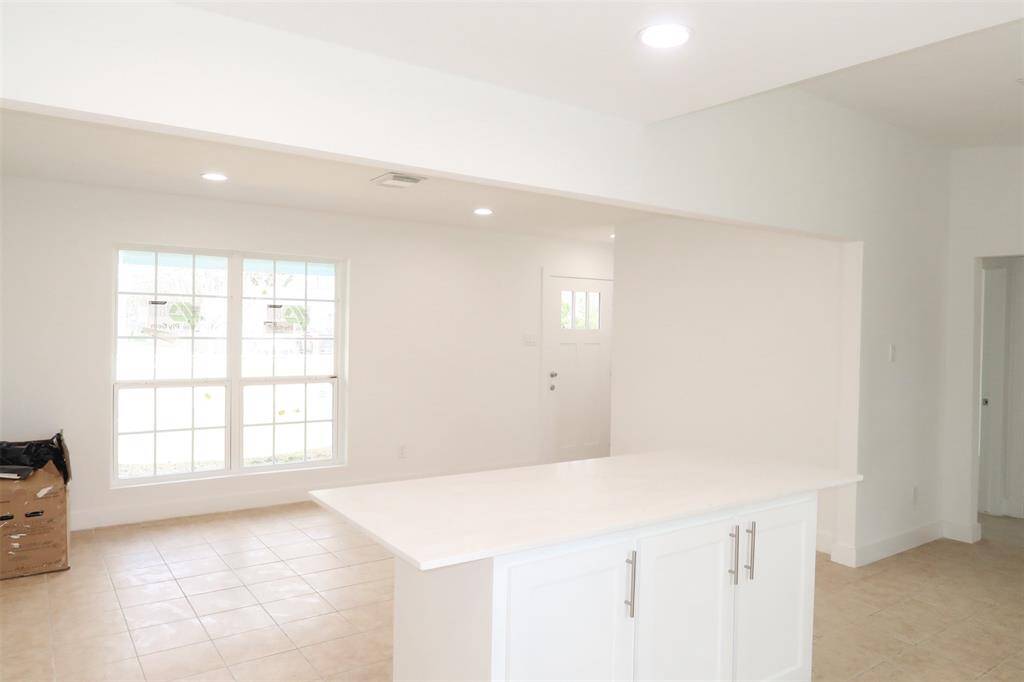 view from kitchen to living area