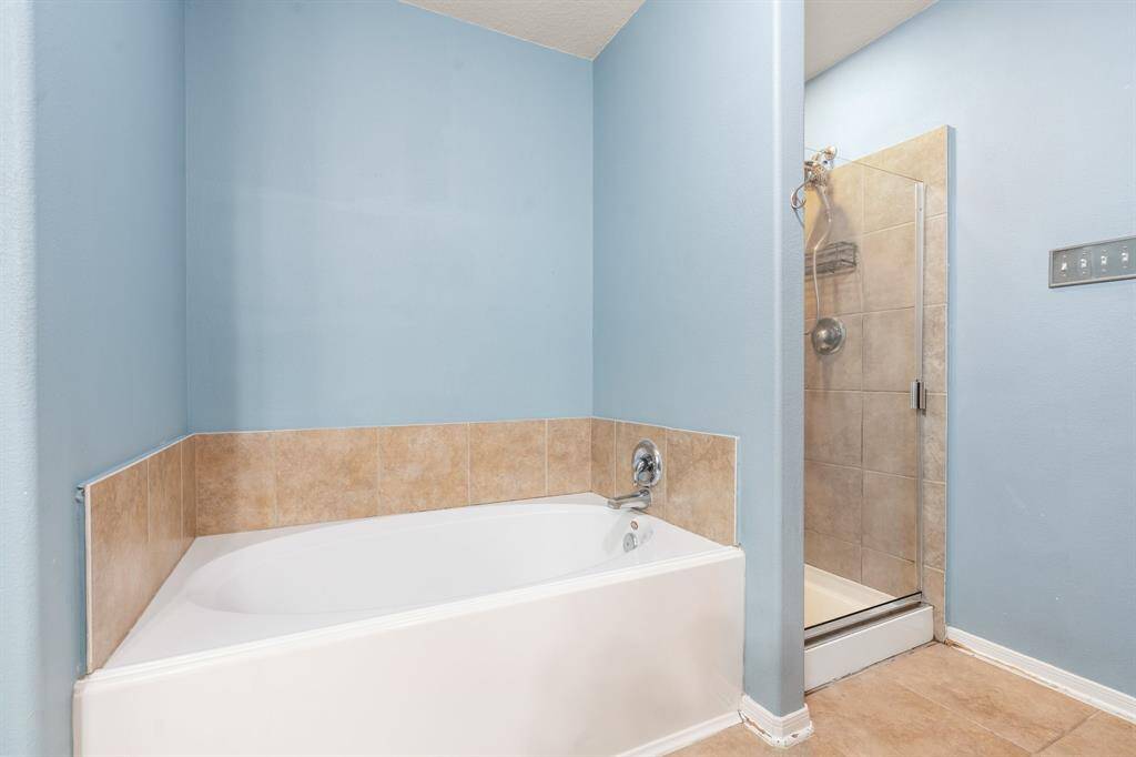 Separate tub and shower in the Primary Bath